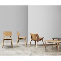 Freya Coffee Table Solid Lacquered Oak/Linoleum Black 4023 Forbo Ø 85 x H 40