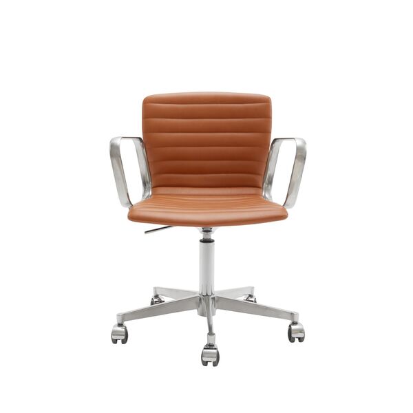 Butterfly Swivel Classic Edition Polerad Aluminium/ Helstoppad Cognac Hero 42528