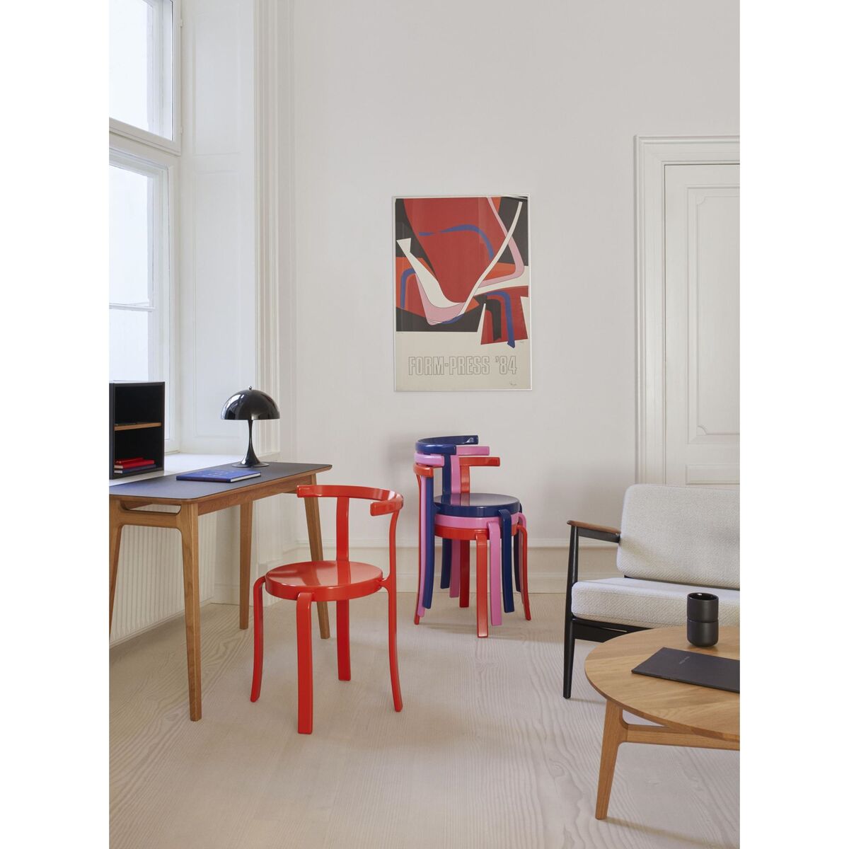 8000 Series Dining Chair Beech/Retro Pink