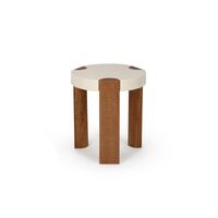 Fer Side Table Ø45 White/ Oak