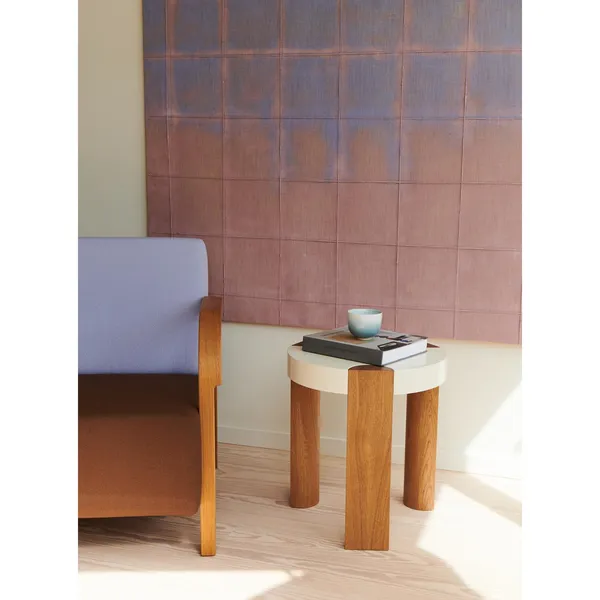 Fer Side Table Ø45 White/ Oak