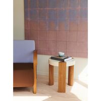 Fer Side Table Ø45 White/ Oak