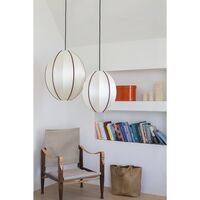 Oval L Lampeskærm Offwhite/Bordeaux