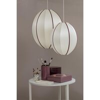 Oval L Lampeskærm Offwhite/Bordeaux