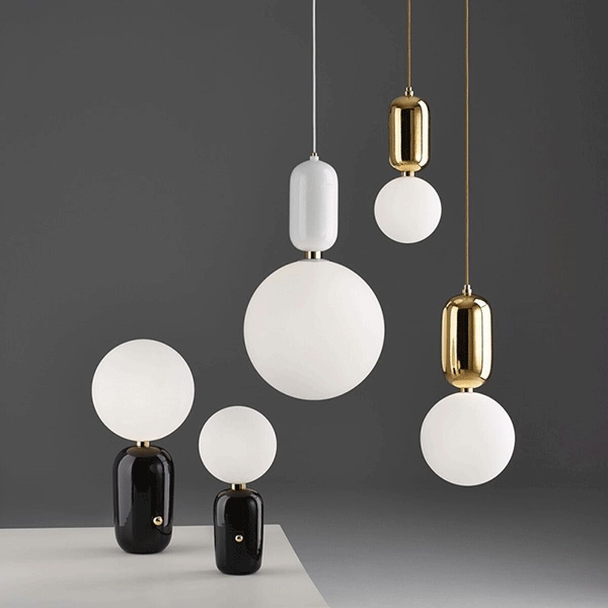 Aballs Lampa Wisząca Srednia Złota
