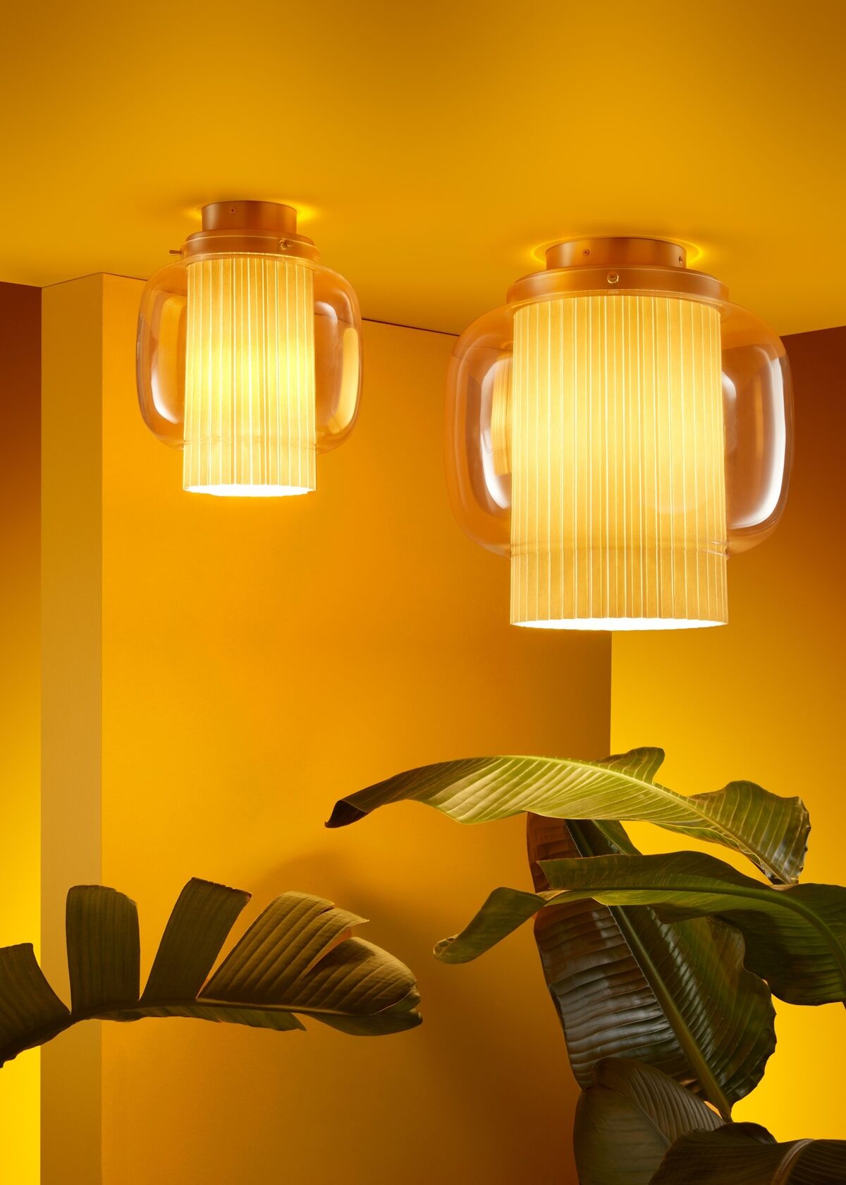 Manila C PE Ceiling Light Brass/ Transparent