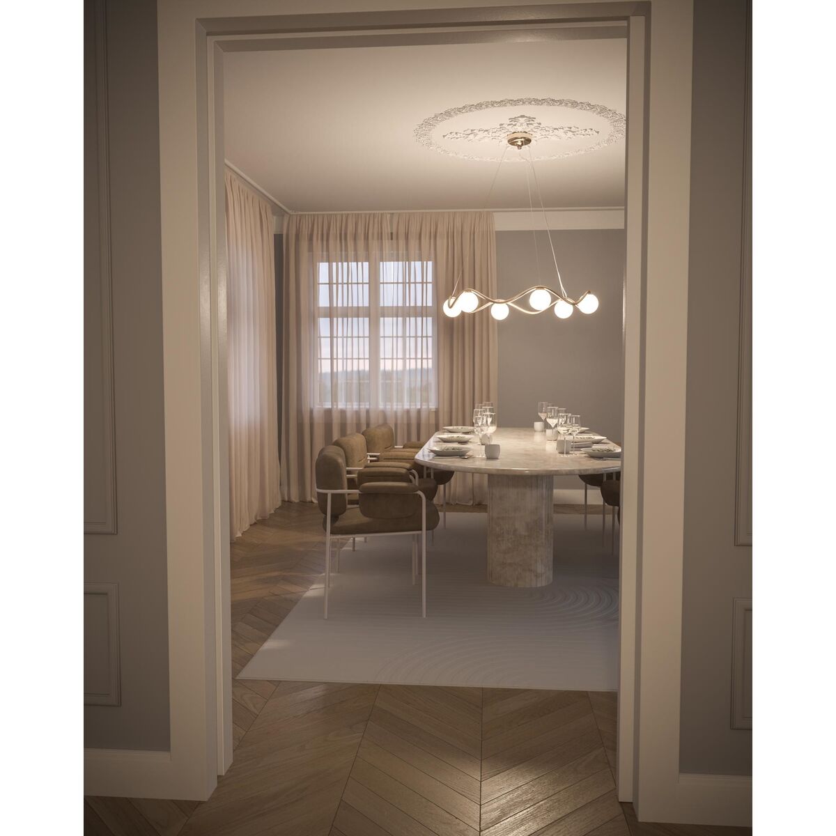 Decor Elämänpiiri-riippuvalaisin Ø91 kirkas johto Ø11 palloa