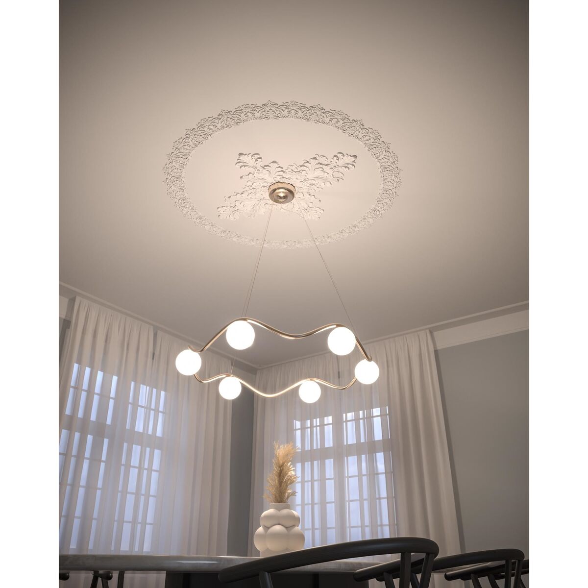 Decor Elämänpiiri-riippuvalaisin Ø91 kirkas johto Ø11 palloa