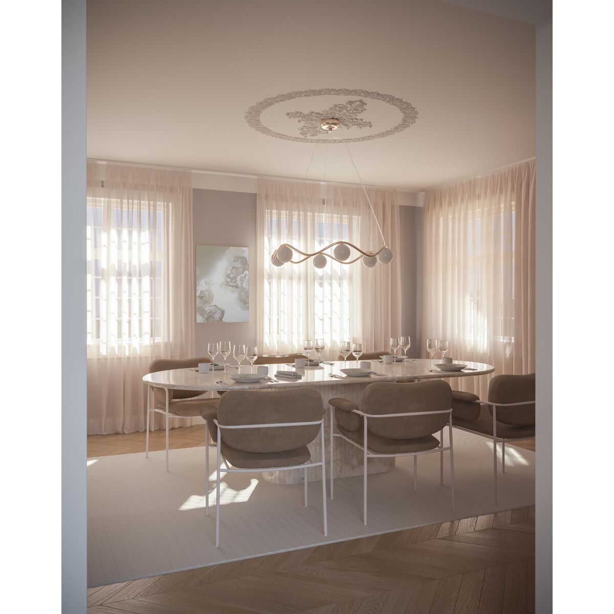 Decor Elämänpiiri-riippuvalaisin Ø91 kirkas johto Ø11 palloa