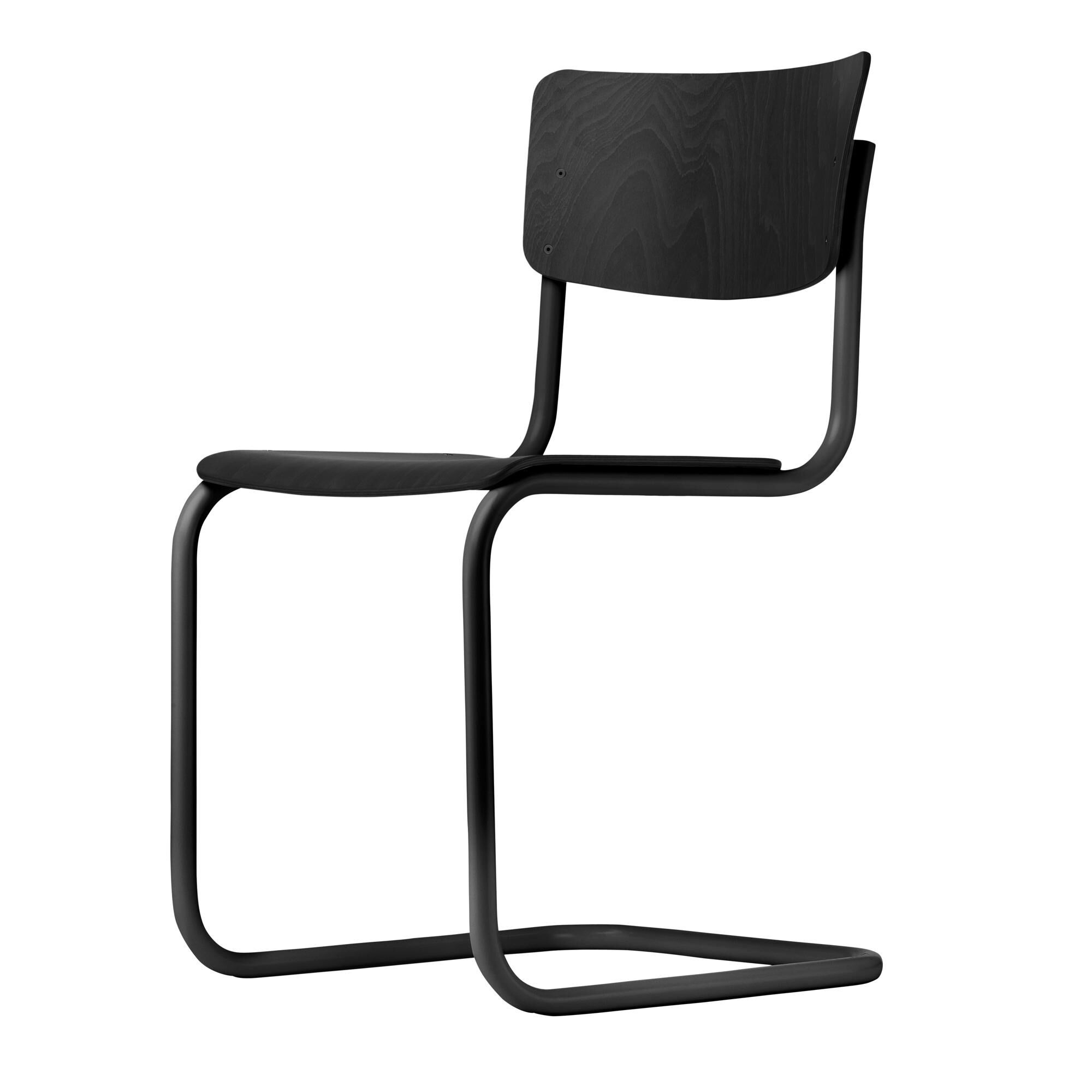 S 43 Chaise Cantilever Noir/Hêtre Teinté Noir