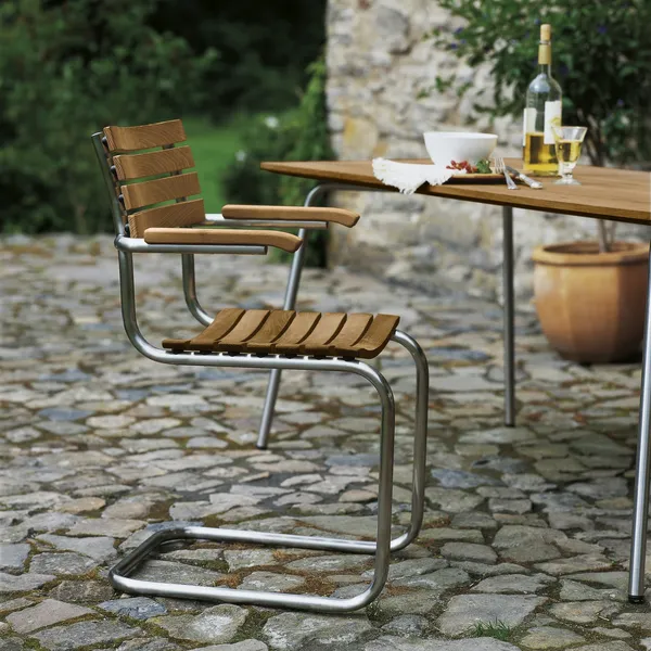 S 40 Cantilever Spisebordsstol Rustfrit Stål/Iroko