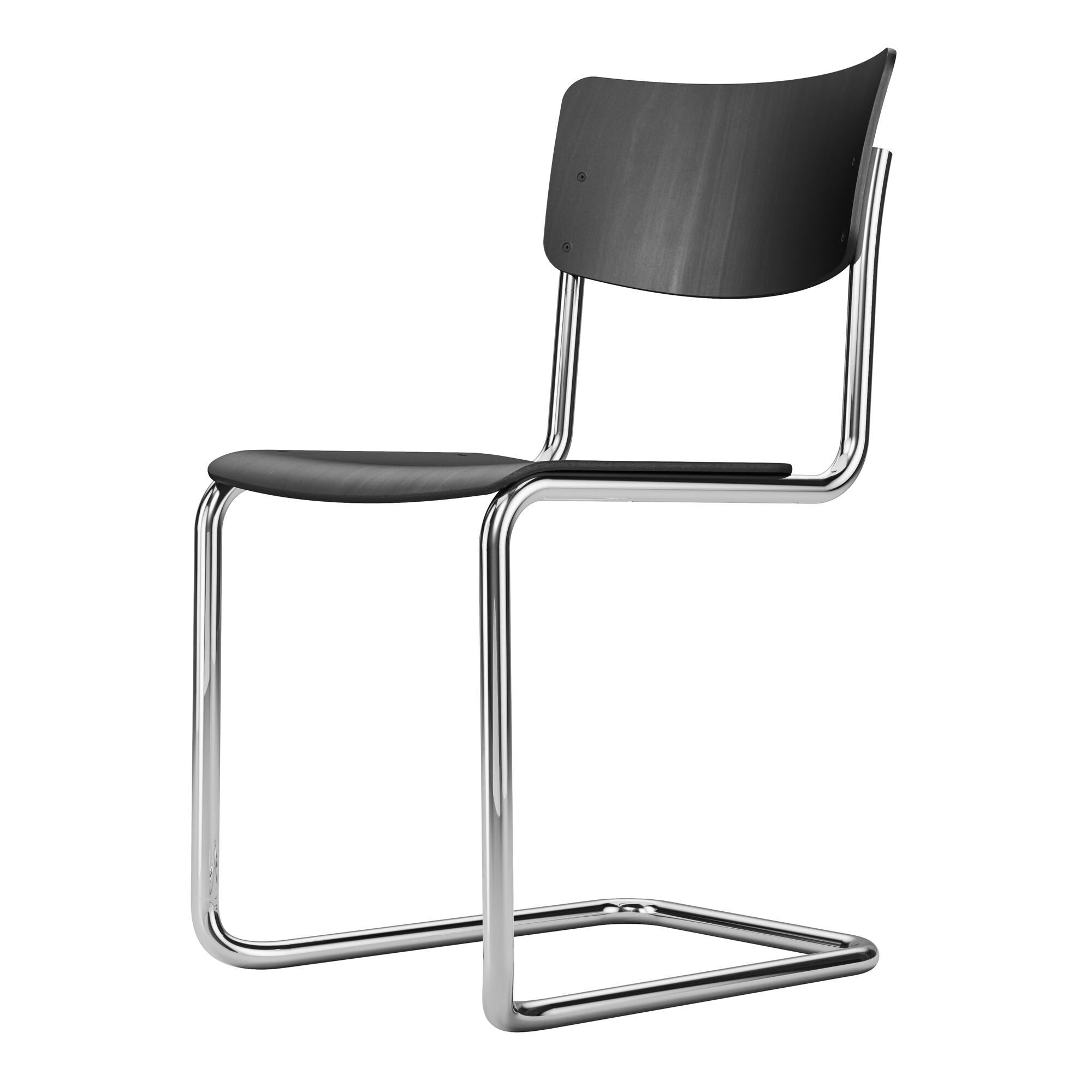 S 43 ST Chaise de Salle à Manger Empilable Chrome/ Hêtre Noir