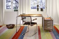 S 32 N Cantilever Dining Chair Chrome/ Walnut
