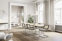 S 32 N Cantilever Dining Chair Chrome/ Walnut
