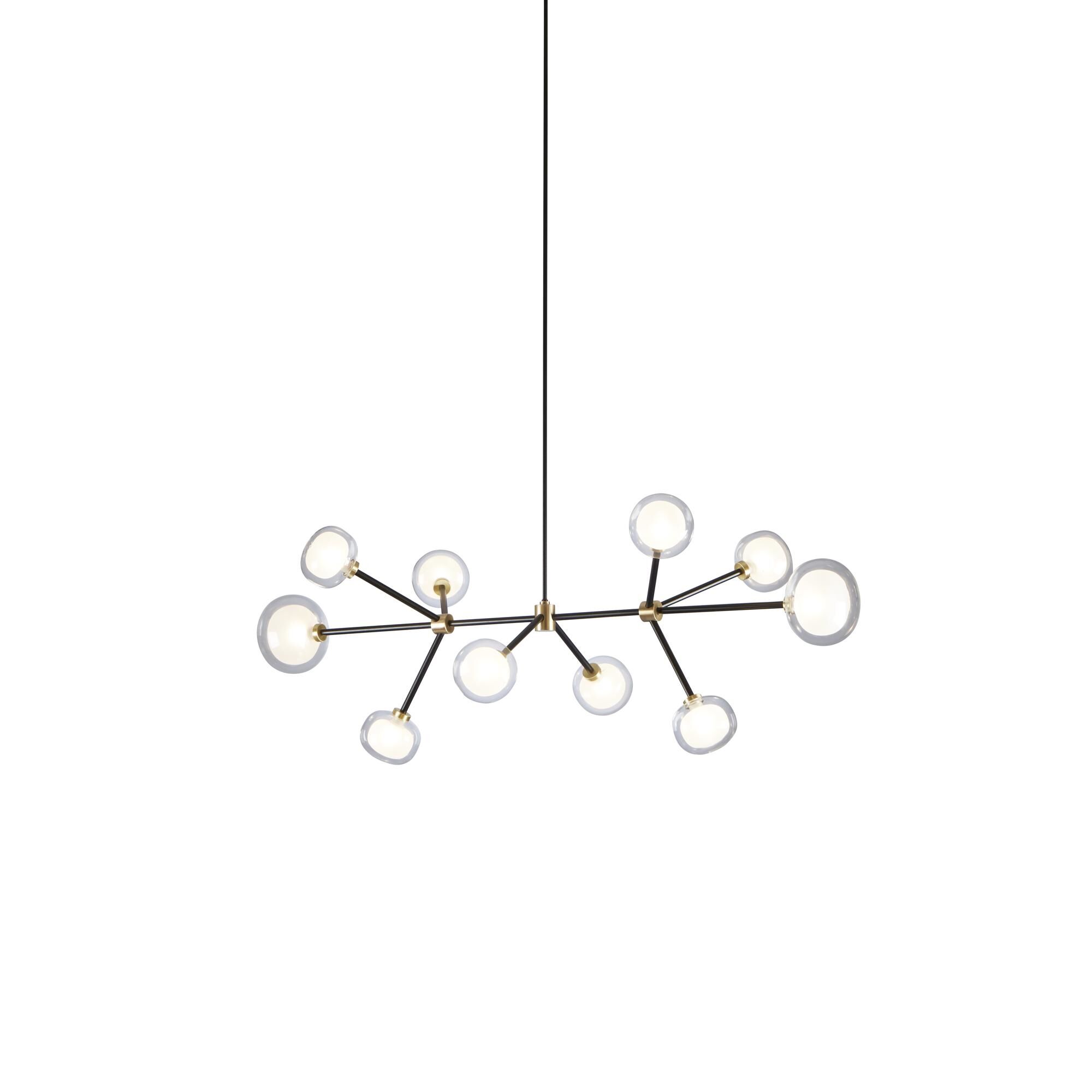Nabila 552.10 Taklampa Matt/Borstat M&auml;ssing med Transparent Glas
