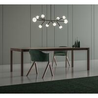 Nabila 552.10 Pendel Mat Sort/Sort Krom med Røget Glas