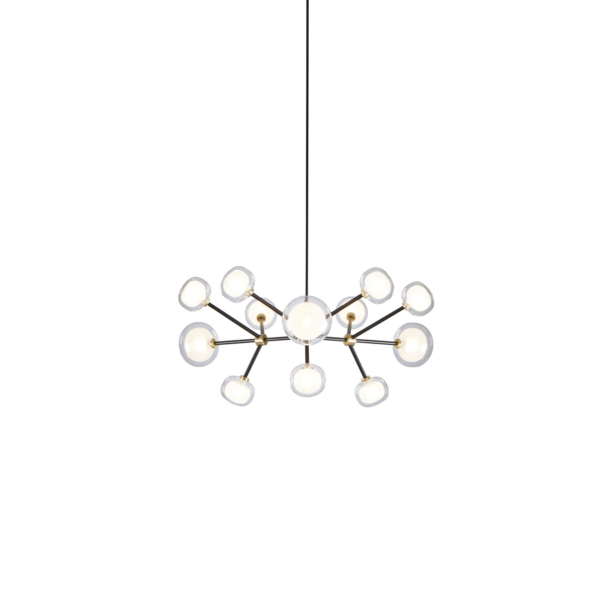 Nabila 552.12 Taklampa Matt/Borstat M&auml;ssing med Transparent Glas
