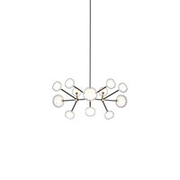 Nabila 552.12 Pendant Matt Black/ Brushed Brass with Clear Glass