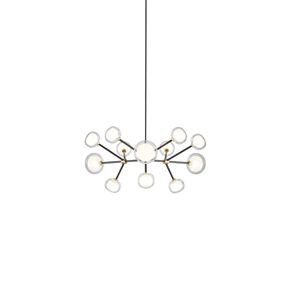 Nabila 552.12 Pendant Matt Black/ Brushed Brass with Clear Glass