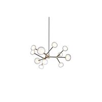 Nabila 552.12 Pendant Matt Black/ Brushed Brass with Clear Glass