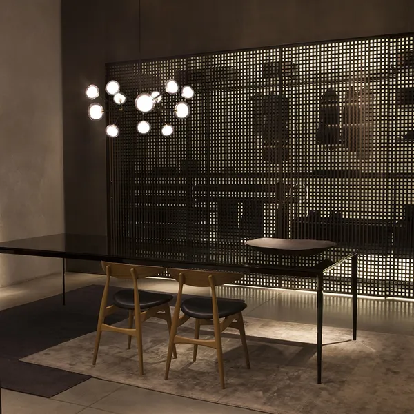 Nabila 552.12 Pendant Matt Black/ Brushed Brass with Clear Glass