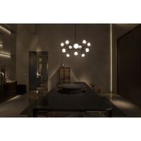 Nabila 552.12 Pendant Matt Black/ Brushed Brass with Clear Glass