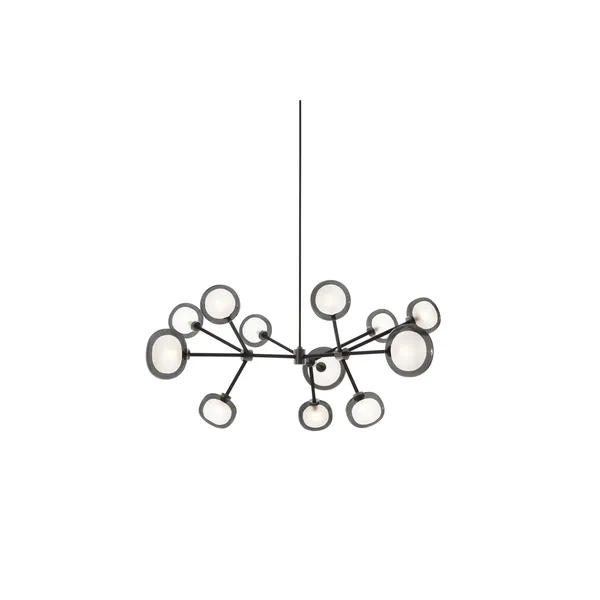 Nabila 552.12 Pendant Matt Black/ Black Chrome with Smoked Glass