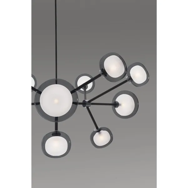 Nabila 552.12 Pendant Matt Black/ Black Chrome with Smoked Glass