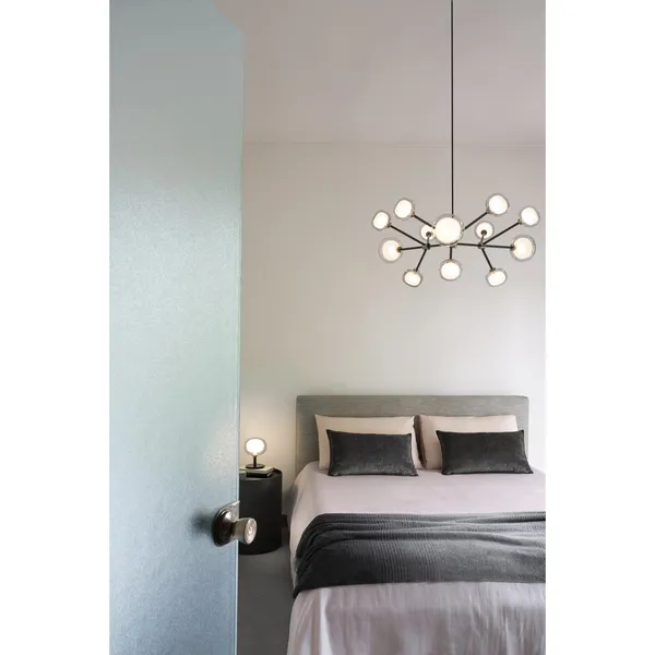 Nabila 552.12 Pendant Matt Black/ Black Chrome with Smoked Glass