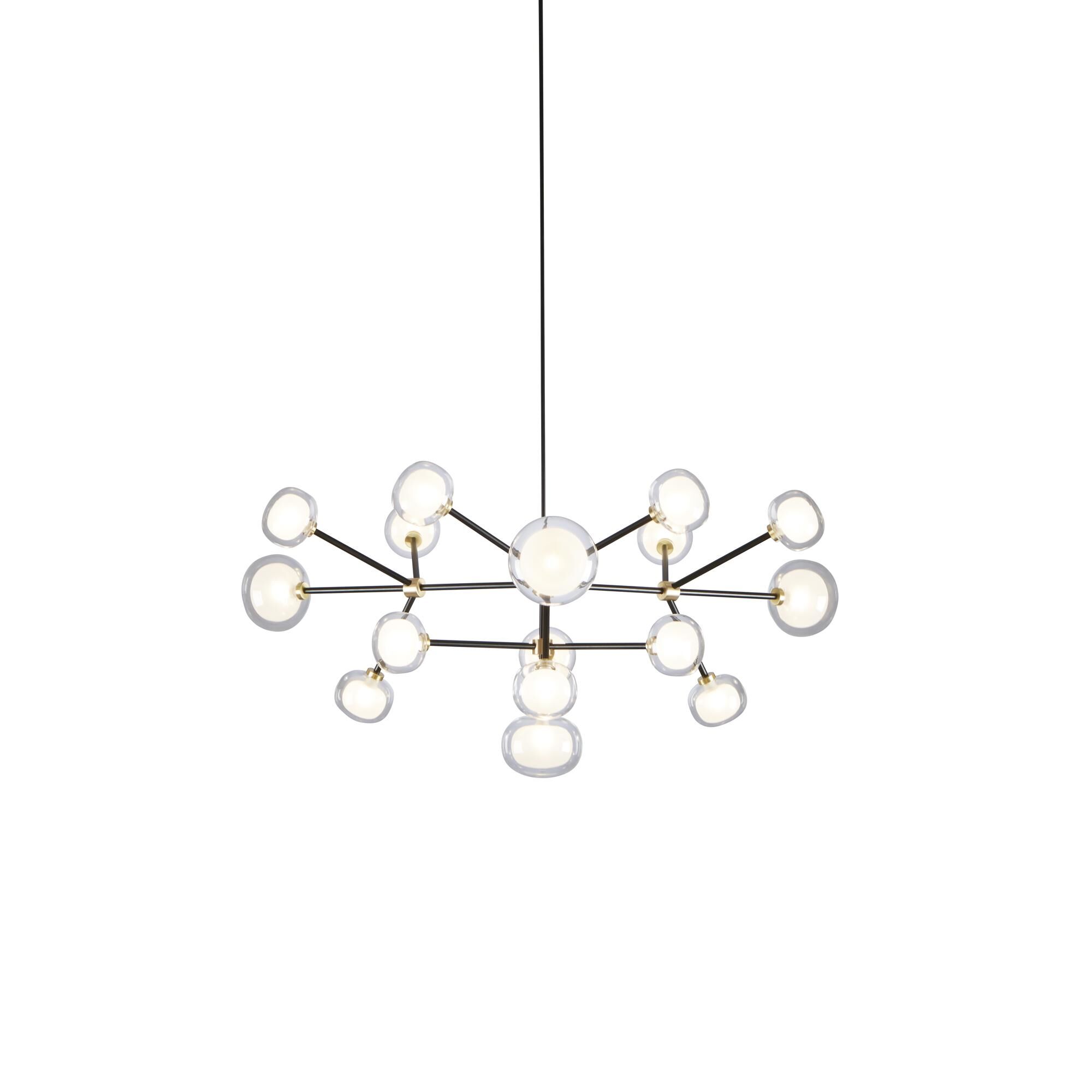 Nabila 552.16 Taklampa Matt/Borstat M&auml;ssing med Transparent Glas