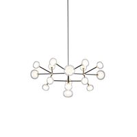 Nabila 552.16 Pendel Mat Sort/Børstet Messing med Klar Glas