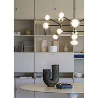 Nabila 552.16 Pendel Mat Sort/Børstet Messing med Klar Glas