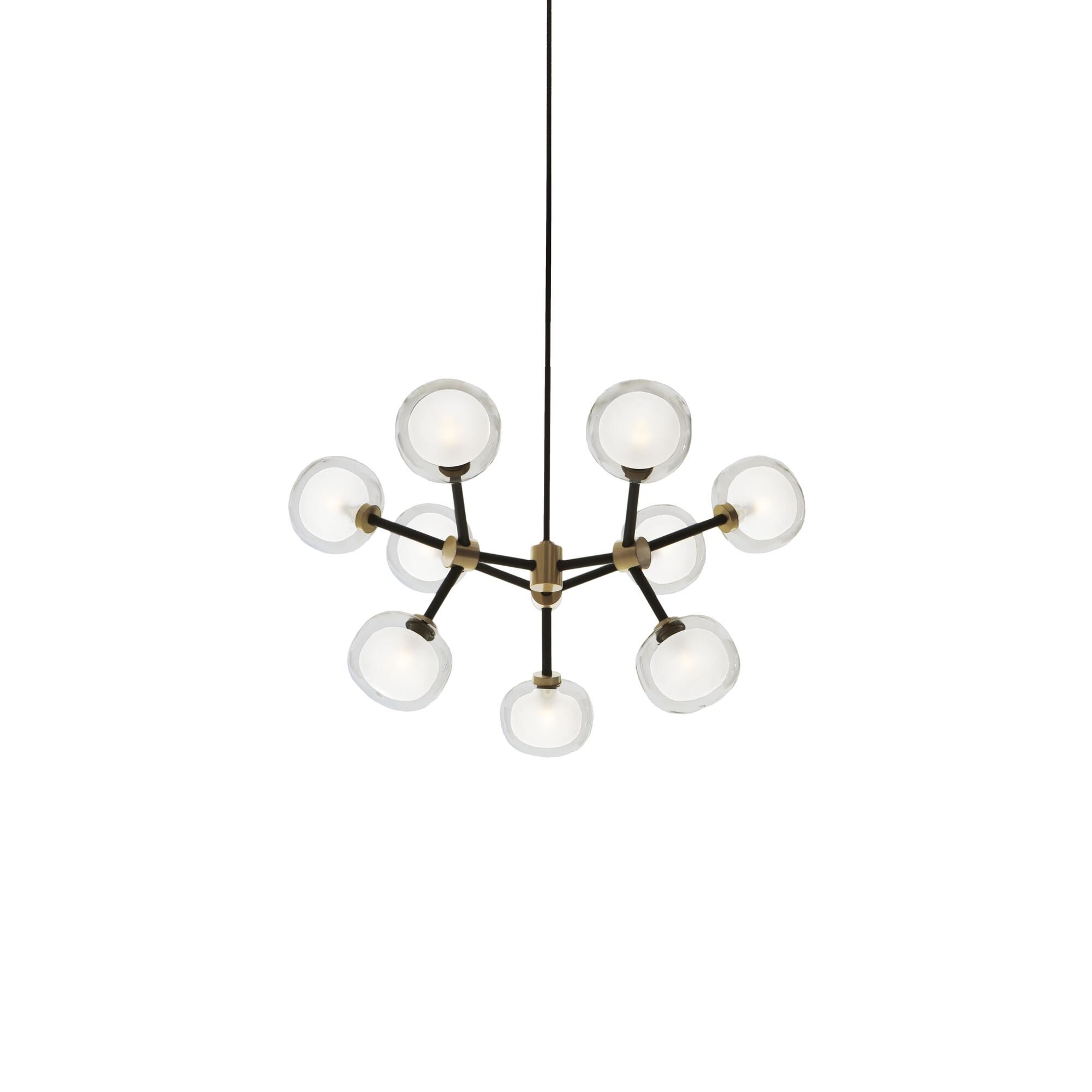 Nabila 552.19 Taklampa Matt/Borstat M&auml;ssing med Transparent Glas
