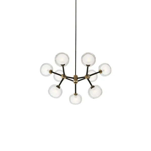 Nabila 552.19 Pendant Matt Black/ Brushed Brass with Clear Glass