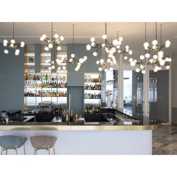 Nabila 552.19 Pendant Matt Black/ Brushed Brass with Clear Glass