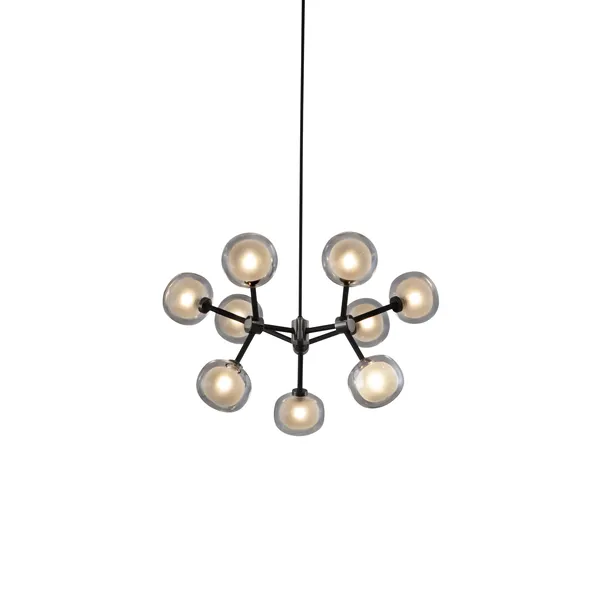 Nabila 552.19 Pendant Matt Black/ Black Chrome with Smoked Glass
