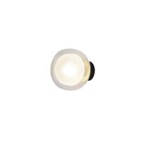 Nabila 552.41 Wand-/ Plafondlamp Mat Zwart/ Geborsteld Messing met Helder Glas