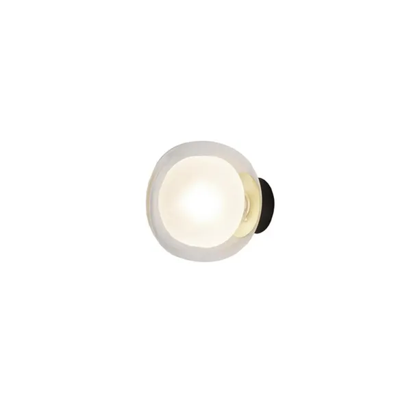 Nabila 552.41 Wall/ Ceiling Light Matt Black/ Brushed Brass with Clear Glass