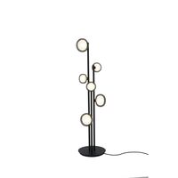Nabila Schwarz Stehlampe Matt/Schwarzes Chrom mit Rauchglas