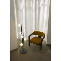 Nabila Schwarz Stehlampe Matt/Schwarzes Chrom mit Rauchglas