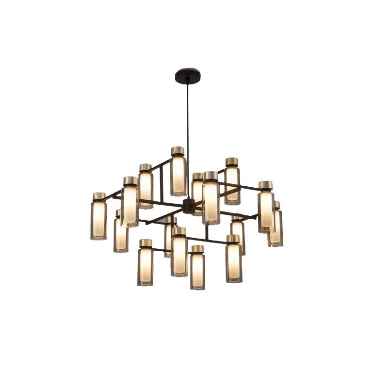 Osman 560.16 Taklampa Matt Svart/ Borstat M&auml;ssing med Transparent Glas