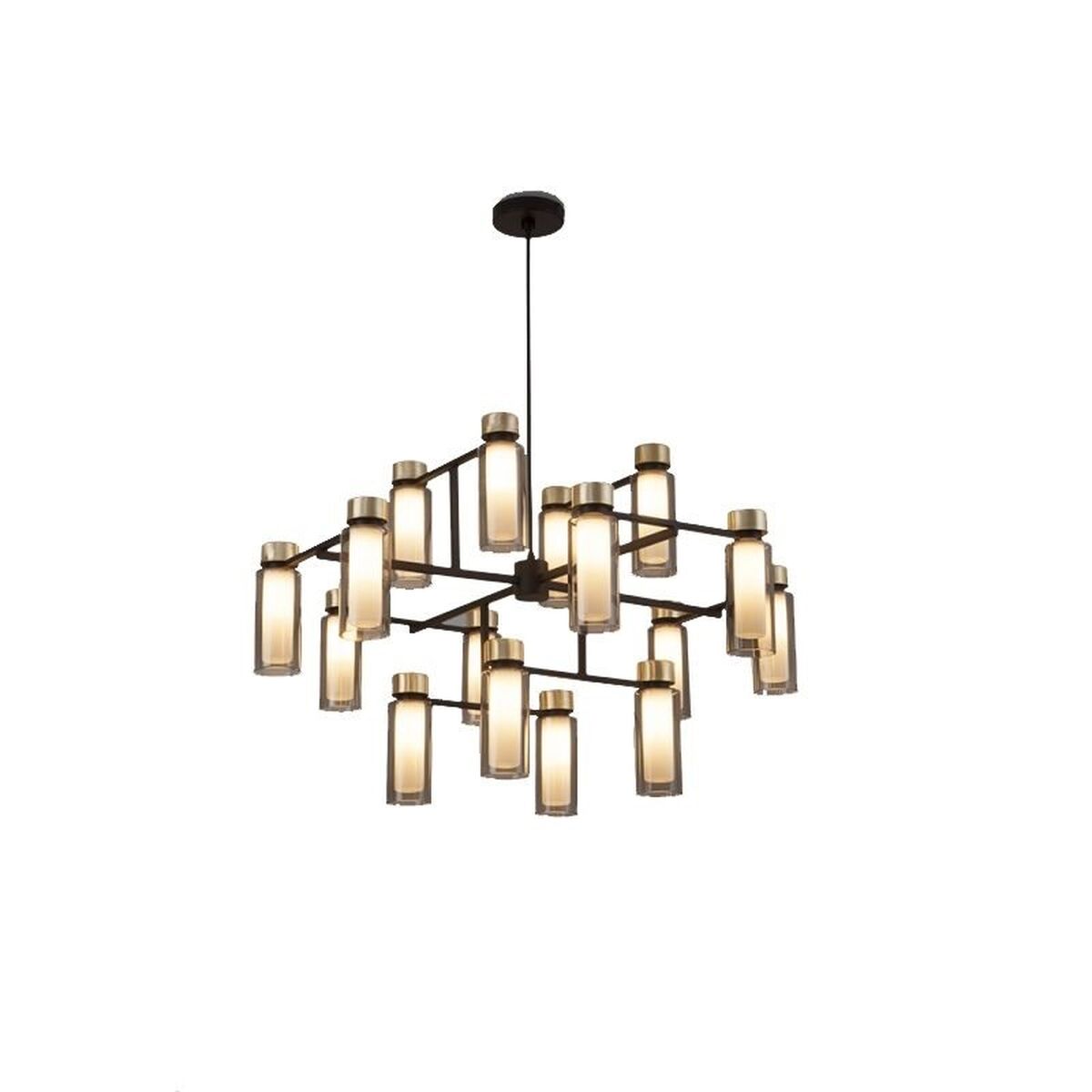 Osman 560.16 Pendant Matt Black/ Brushed Brass with Clear Glass