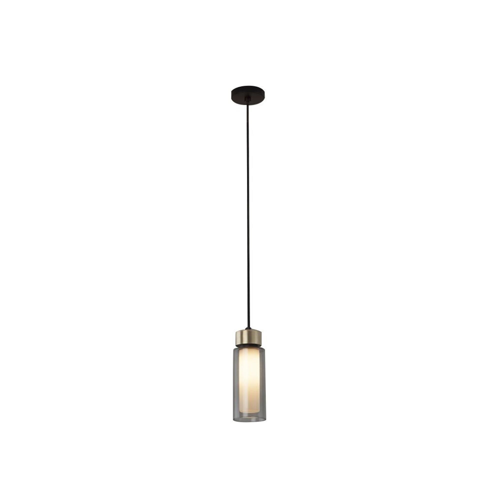 Osman 560.21 Taklampa Matt Svart/ Borstat M&auml;ssing med Transparent Glas