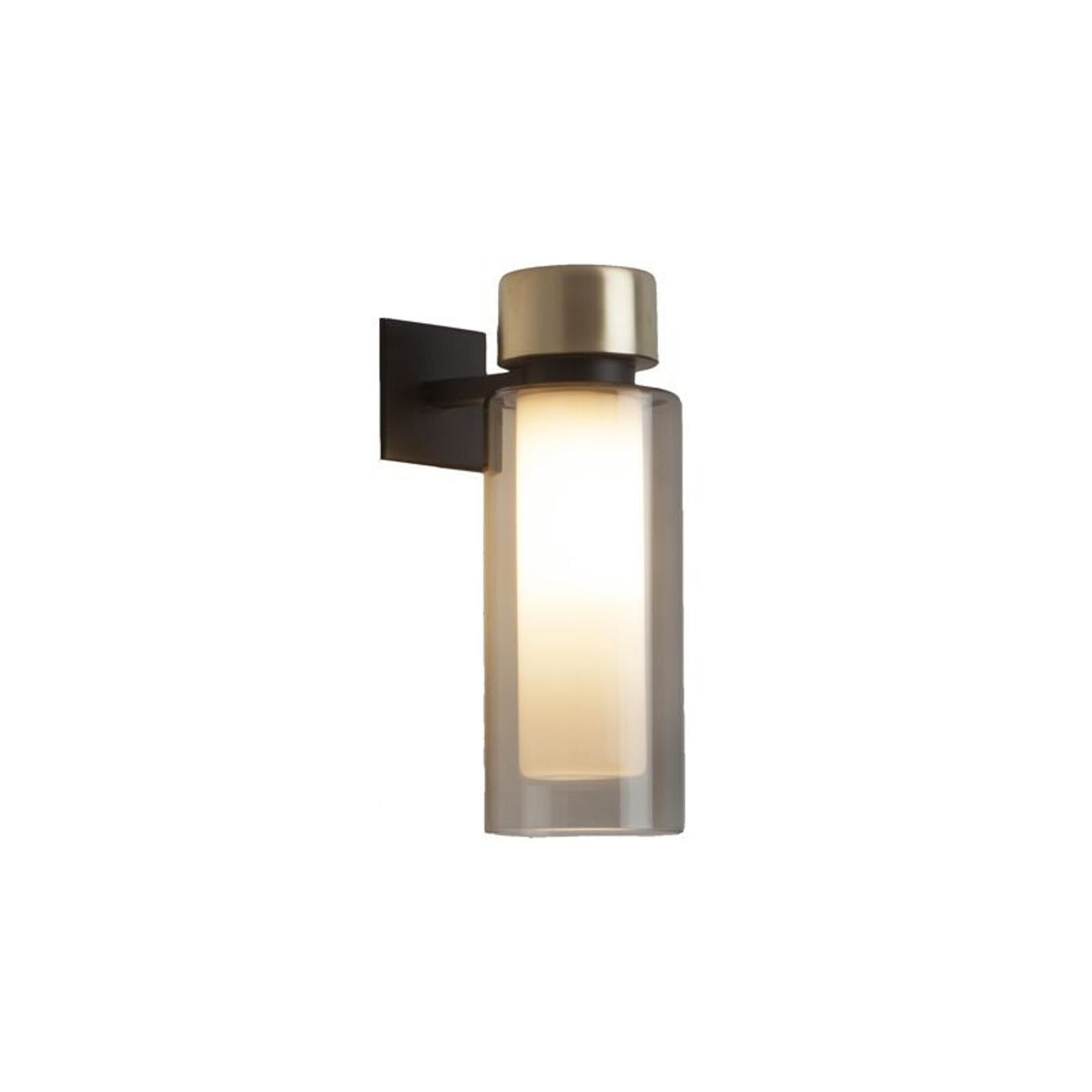 Osman Svart V&auml;gglampa Matt/Borstat M&auml;ssing med Transparent Glas