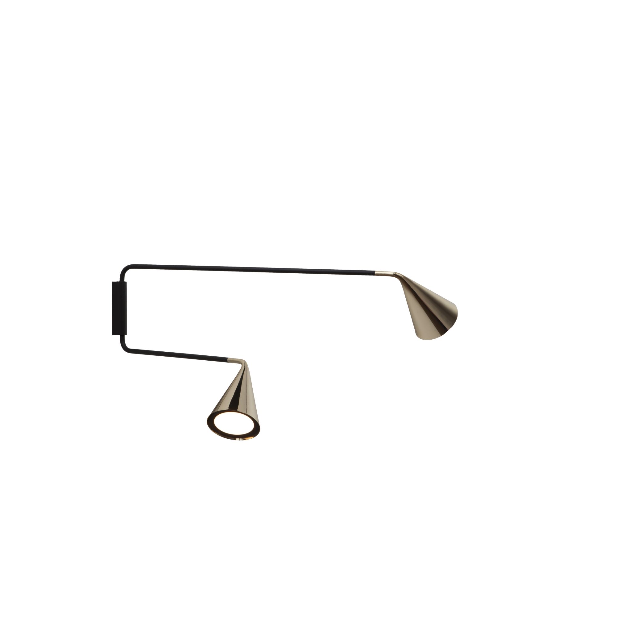 Gordon 561.48 V&auml;gglampa Matt Svart/ Borstat M&auml;ssing