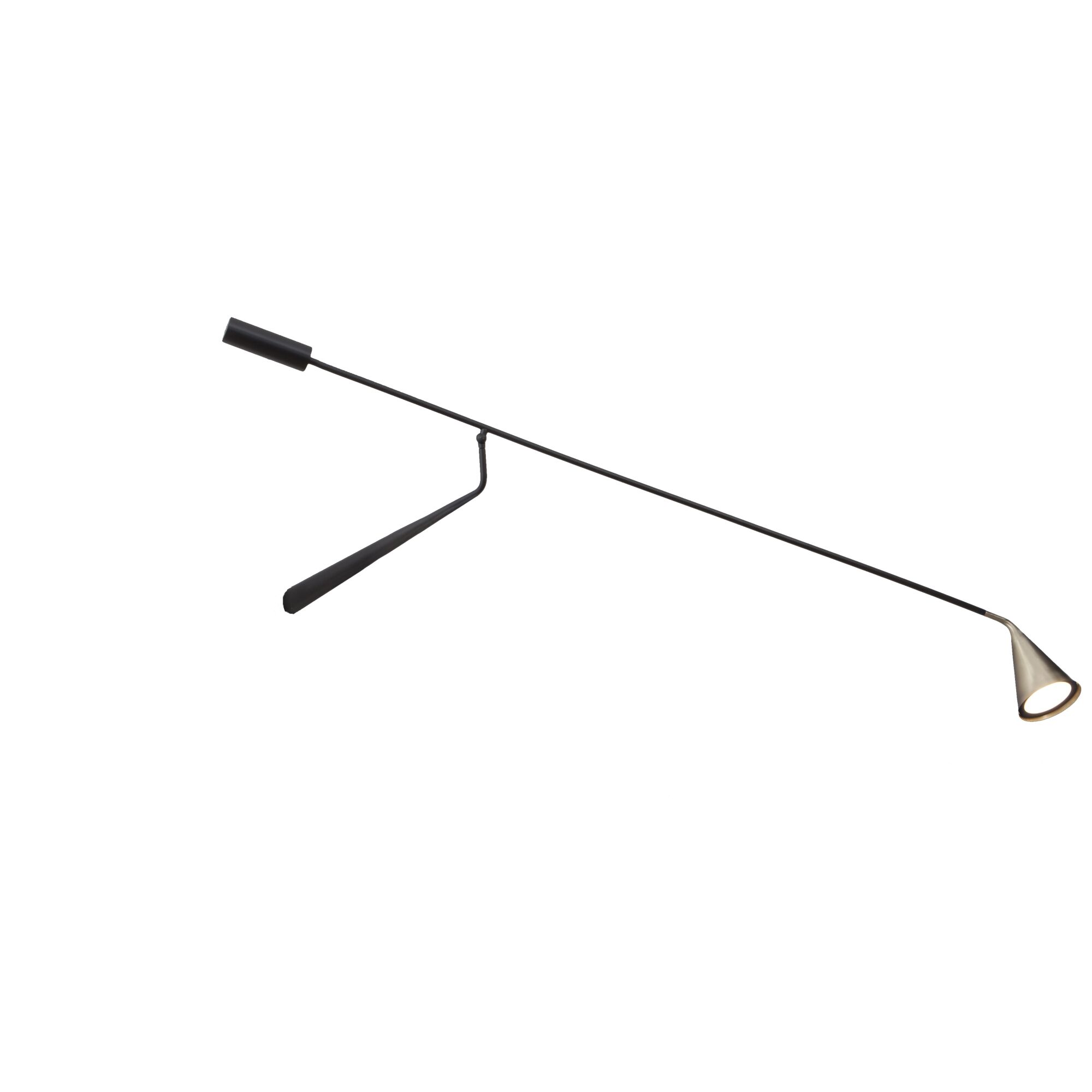 Gordon 561.49 V&auml;gglampa Matt Svart/ Borstat M&auml;ssing