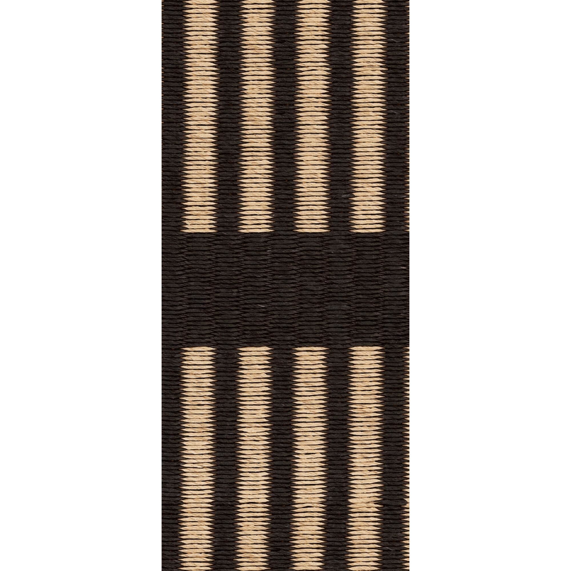 Cut Stripe-teppe 200x300 Papirgarn/ Sort