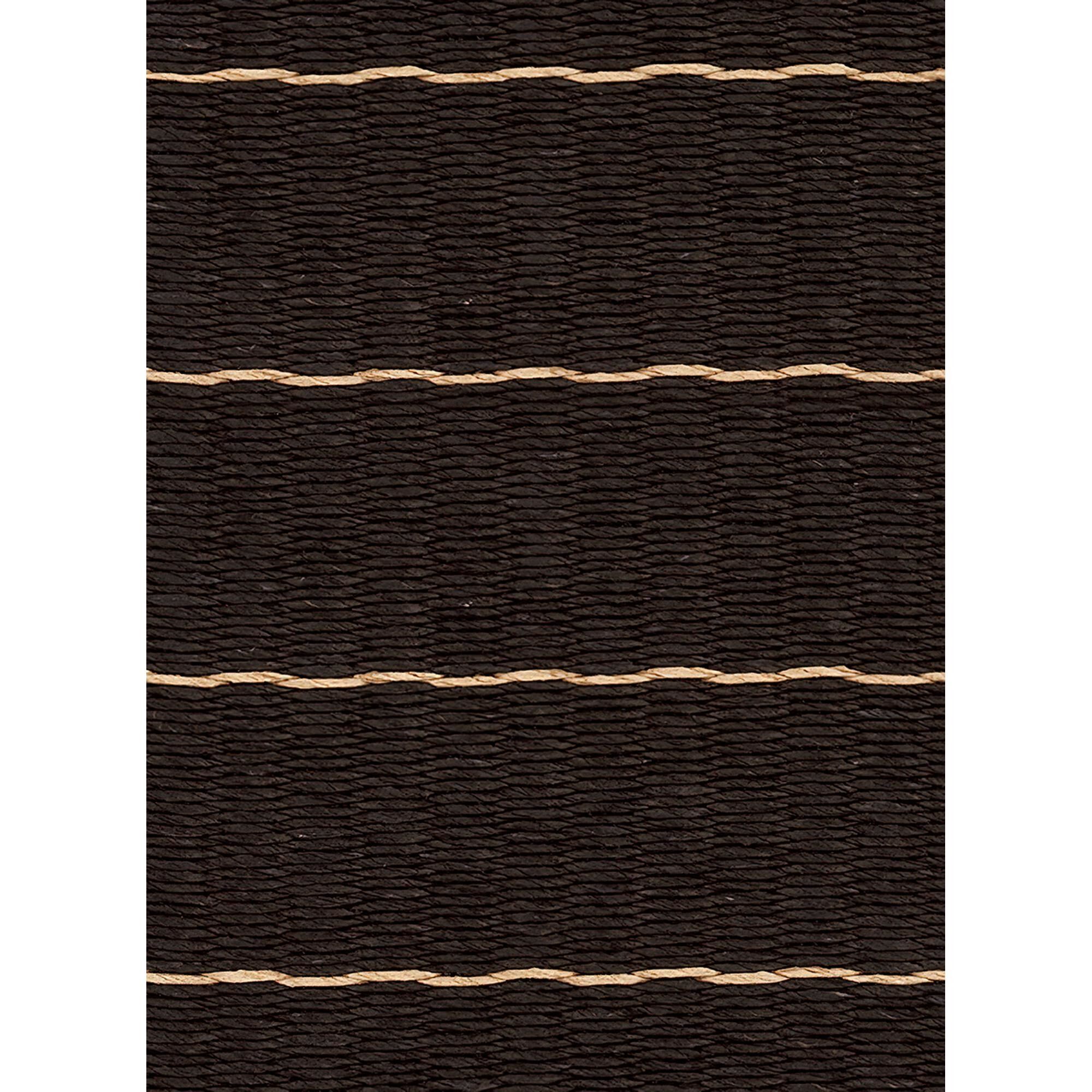 Line-teppe 200x300 Papirgarn/ Sort Naturfarget