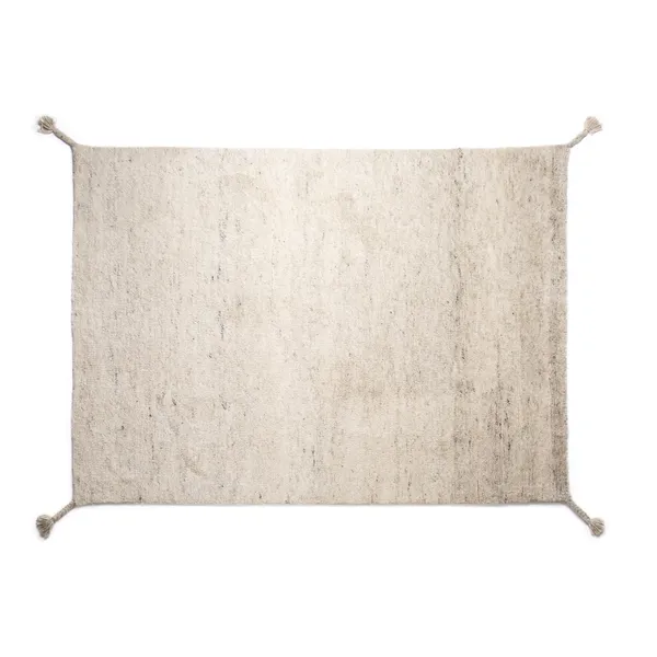 Uni Hand-knotted Wool Carpet 140 x 200 cm Ivory White