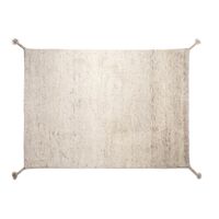 Uni Hand-knotted Wool Carpet 140 x 200 cm Ivory White
